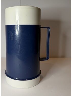 Vintage 1970’s Thermos Food Jar 16 and 10 oz Blue w/ handle Insulated Hot/Cold